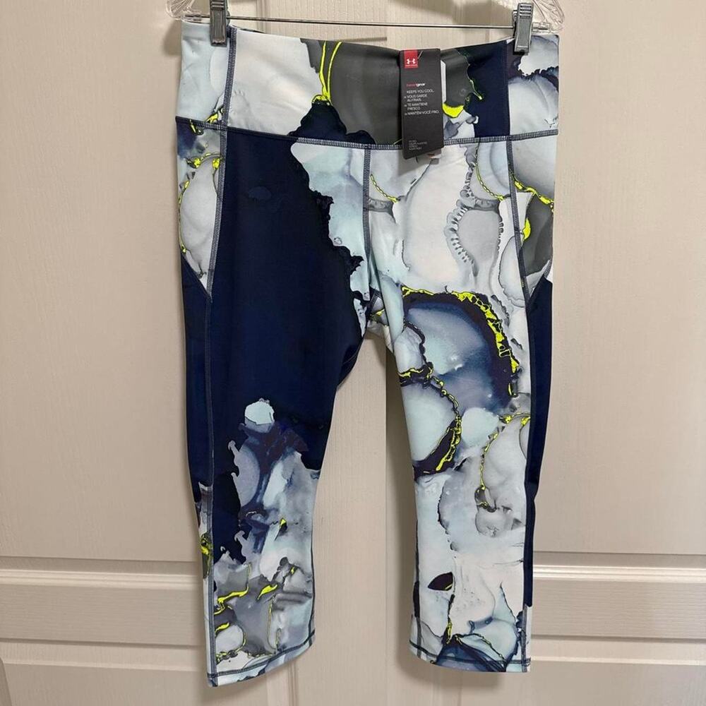 Women's Under Armour white and navy Leggings New size XL